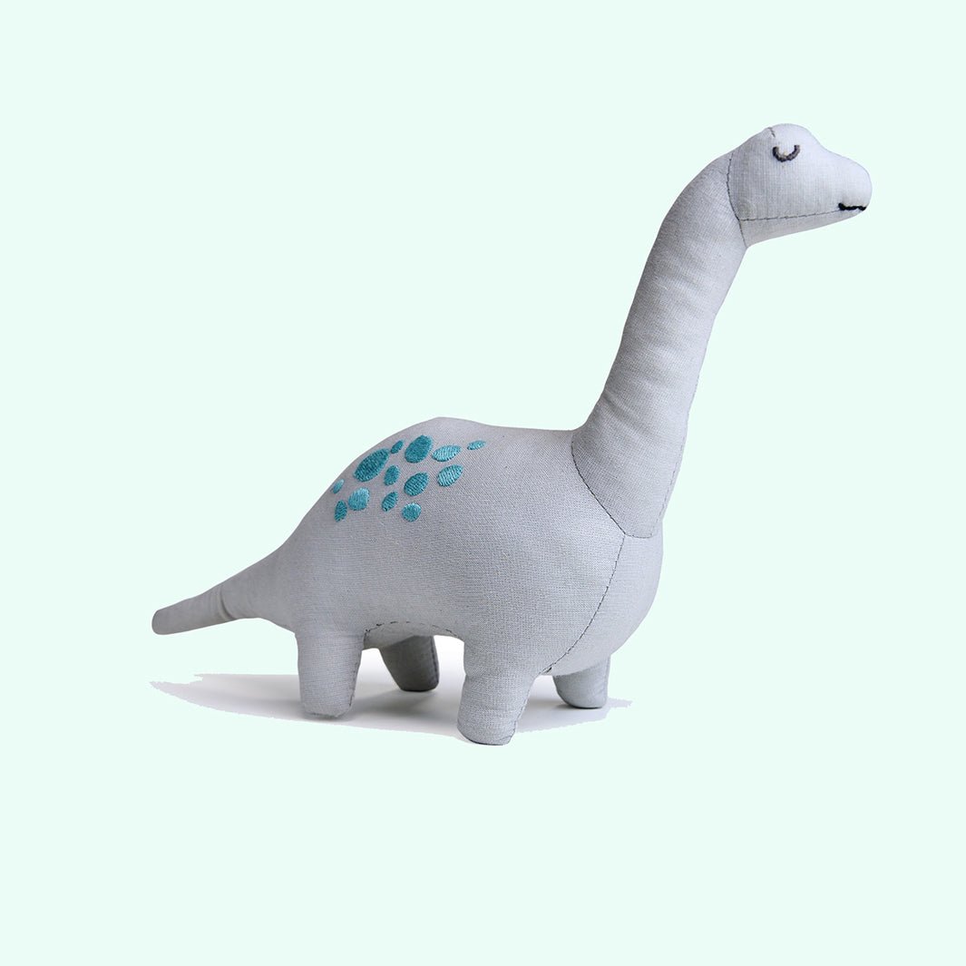 Brontosaurus Linen Dinosaur Toy - Green Tulip