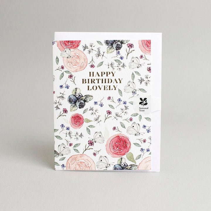 Butterflies 'Happy Birthday Lovely' Mini Card - Green Tulip
