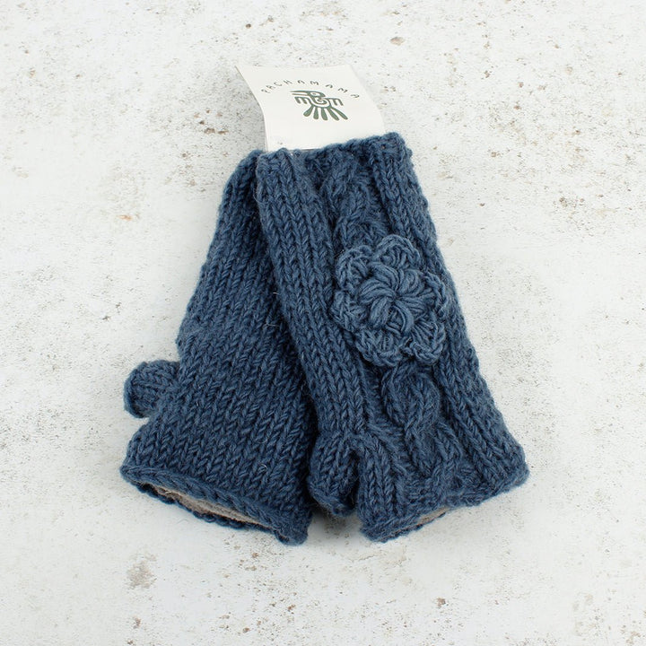 Chamonix Jeans Flower Handwarmers - Green Tulip