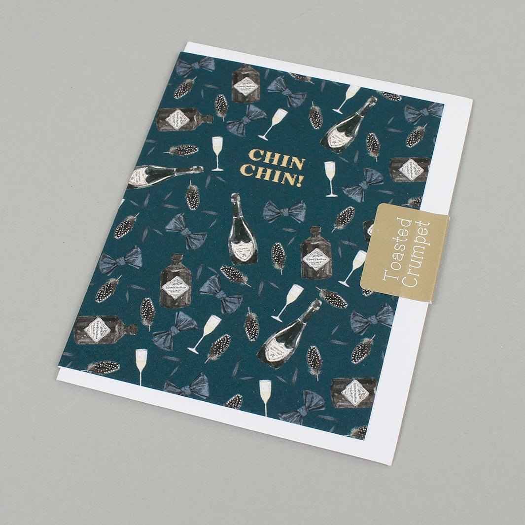 Champagne 'Chin Chin' Mini Card - Green Tulip