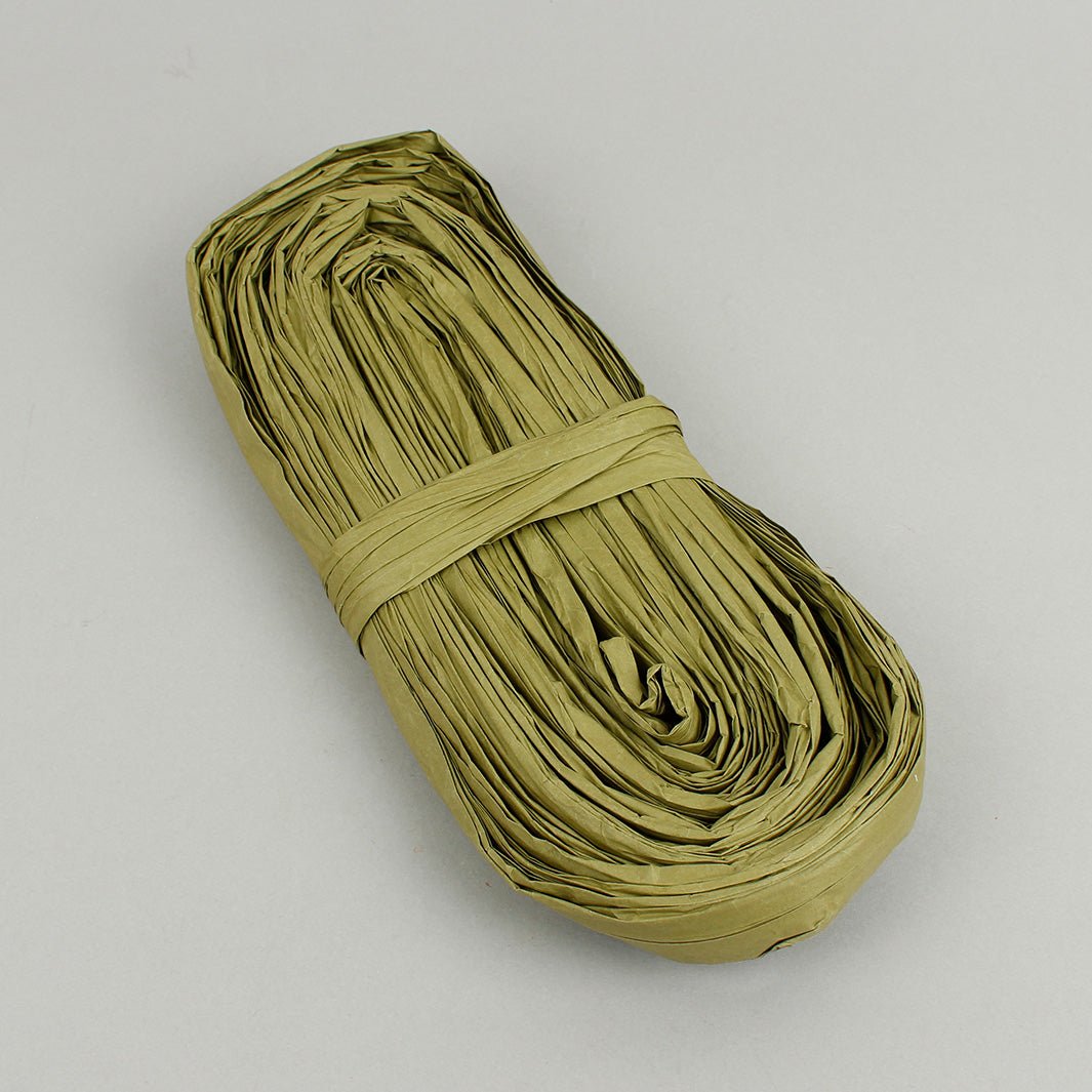 Chunky Paper Ribbon - 15cm wide x 20m long - Green Tulip