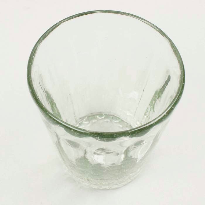 Chunky Recycled Ribbed Flared Tumbler - Clear - Green Tulip