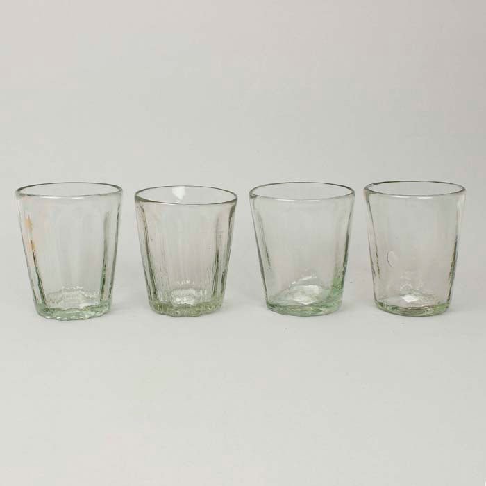 Chunky Recycled Ribbed Flared Tumbler - Clear - Green Tulip