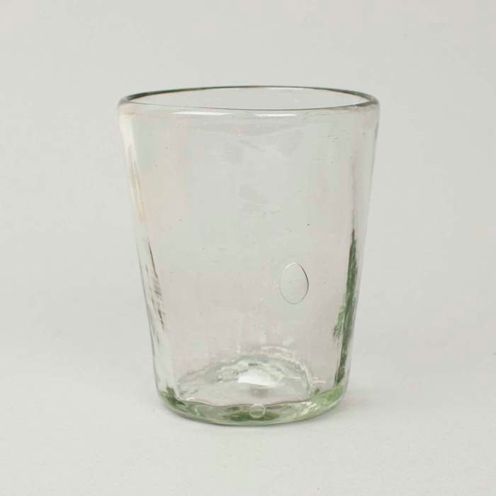 Chunky Recycled Ribbed Flared Tumbler - Clear - Green Tulip