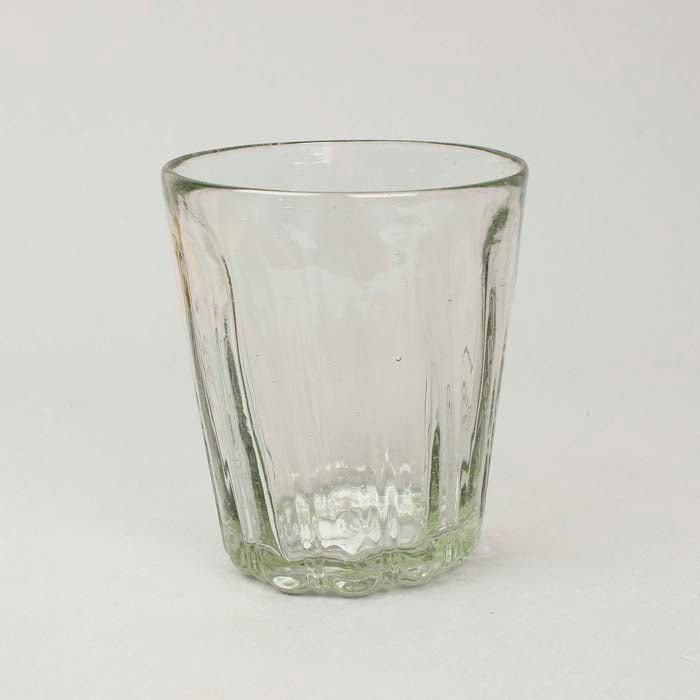 Chunky Recycled Ribbed Flared Tumbler - Clear - Green Tulip