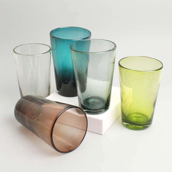 Chunky Recycled Tumbler - Clear - Green Tulip