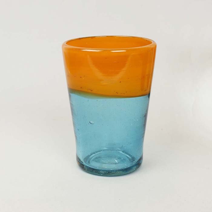 Chunky Recycled Two Tone Tumbler - Orange & Aqua - Green Tulip