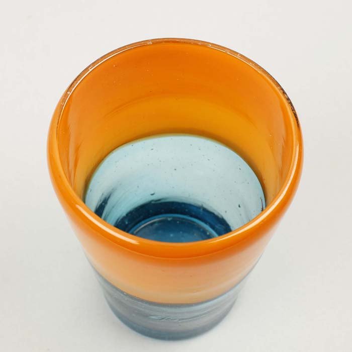 Chunky Recycled Two Tone Tumbler - Orange & Aqua - Green Tulip