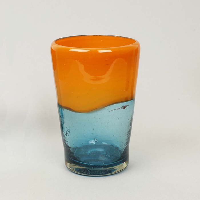 Chunky Recycled Two Tone Tumbler - Orange & Aqua - Green Tulip