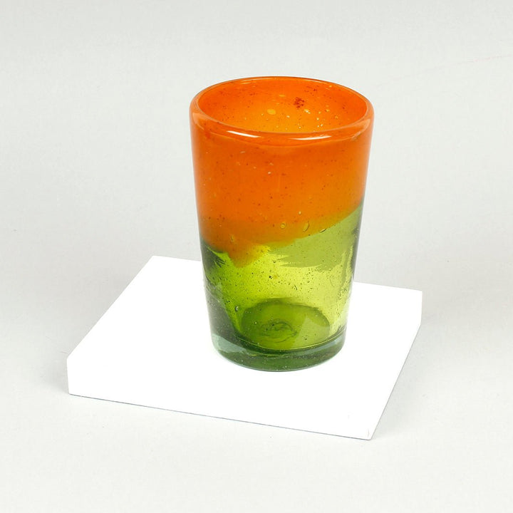 Chunky Recycled Two Tone Tumbler - Orange & Green - Green Tulip