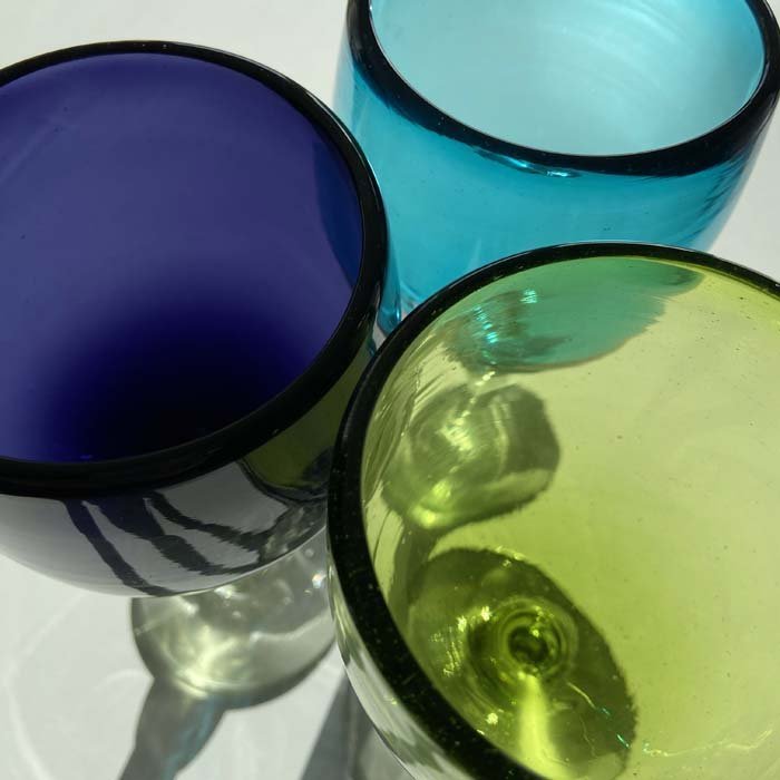 Chunky Recycled Wine Glass - Purple - Green Tulip