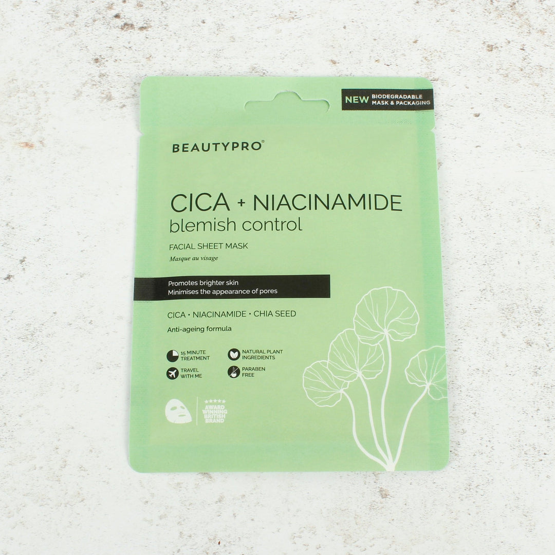 Cica + Niacinamide Blemish Control Facial Sheet Mask - Green Tulip