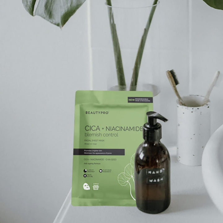 Cica + Niacinamide Blemish Control Facial Sheet Mask - Green Tulip