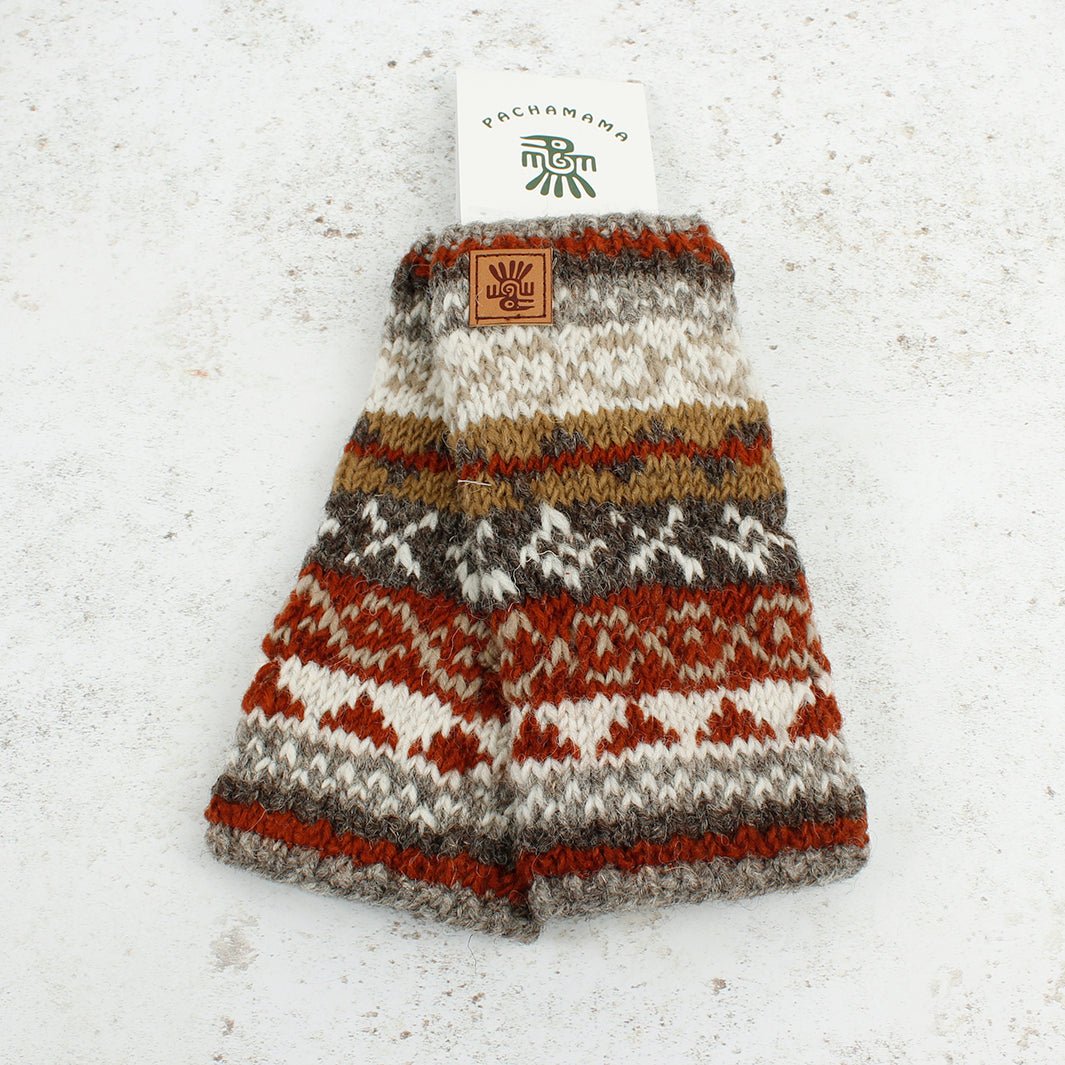 Classic Fairisle Grey Fair Isle Handwarmers - Green Tulip