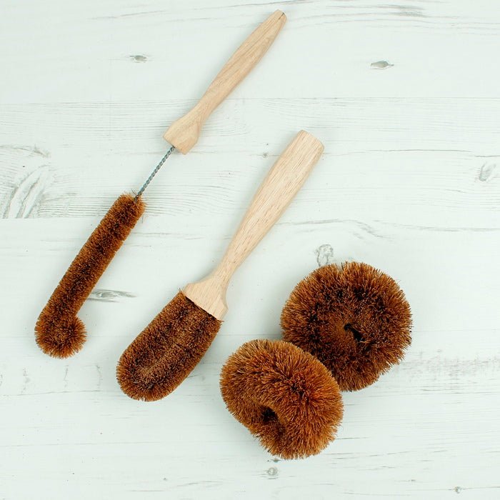 Coconut Fibre Kitchen Dish Brush - Green Tulip