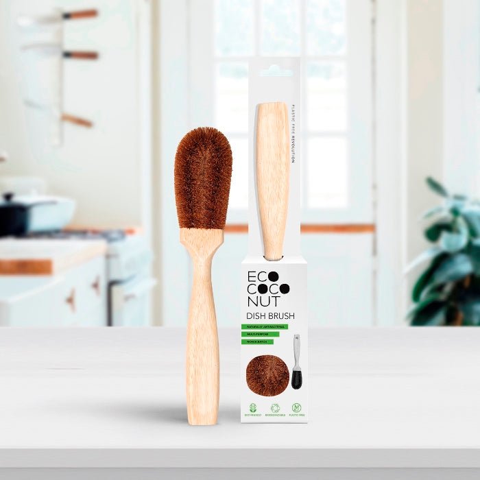 Coconut Fibre Kitchen Dish Brush - Green Tulip