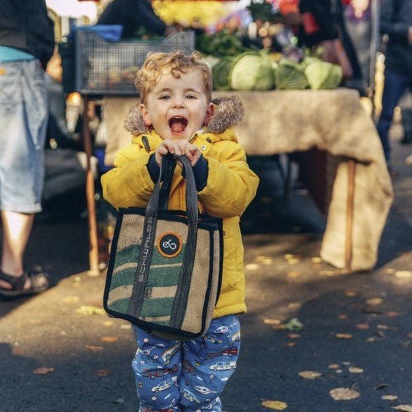 Coffee Sack Lunch Bag - Green Tulip