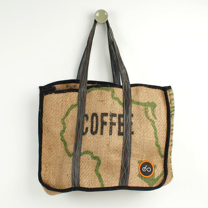 Coffee Sack Shopper Bag - Green Tulip