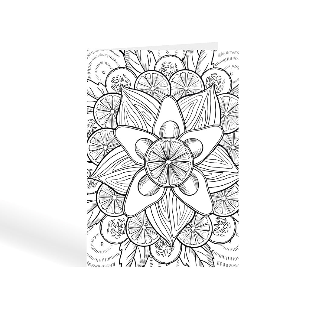 Colour Your Own Notecards - Green Tulip