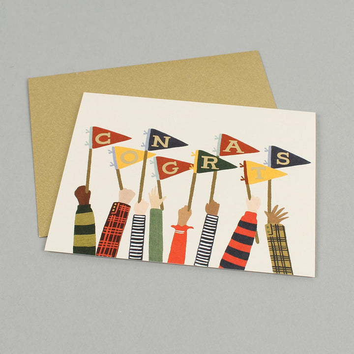 Congrats Pennants Card - Green Tulip