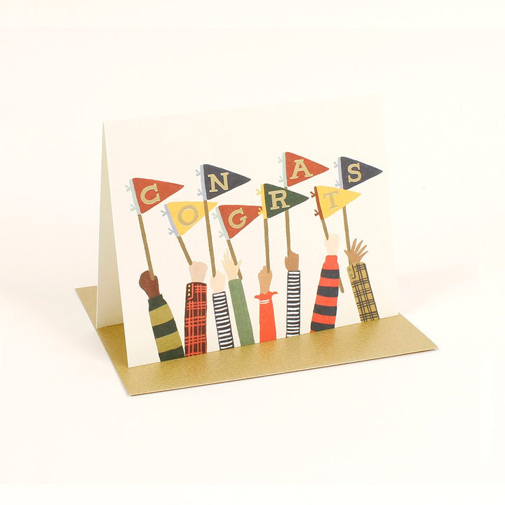 Congrats Pennants Card - Green Tulip