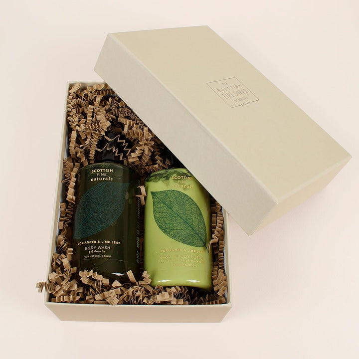 Coriander & Lime Leaf Body Wash & Lotion Gift Box - Green Tulip