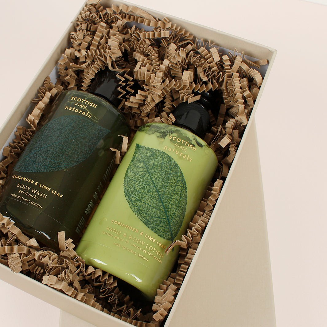 Coriander & Lime Leaf Body Wash & Lotion Gift Box - Green Tulip