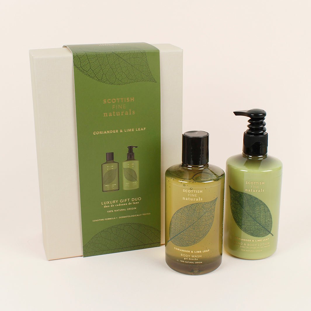 Coriander & Lime Leaf Body Wash & Lotion Gift Box - Green Tulip