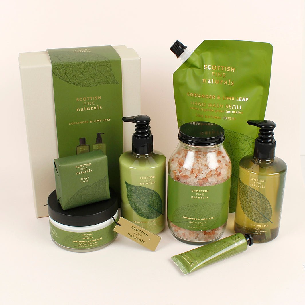 Coriander & Lime Leaf Body Wash & Lotion Gift Box - Green Tulip