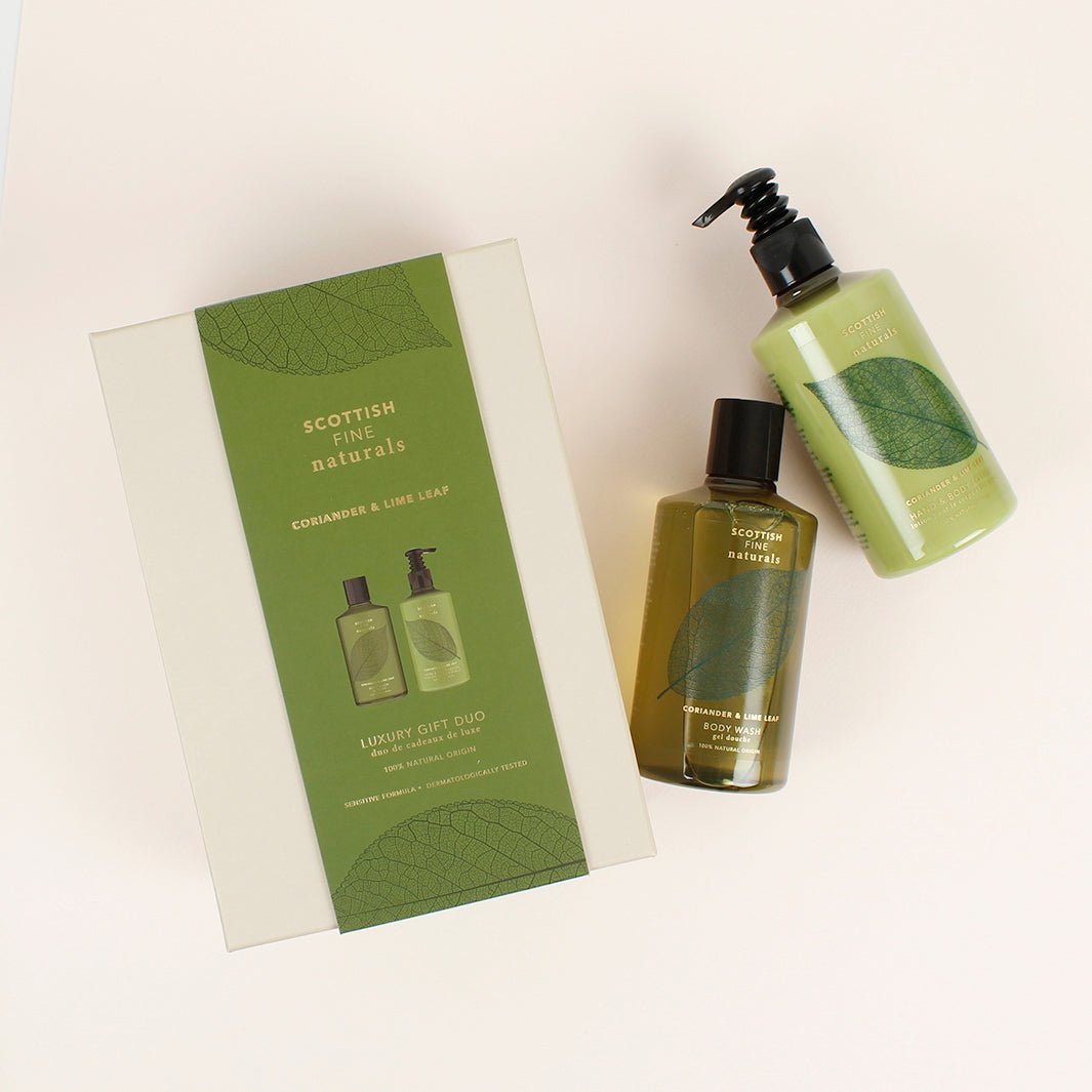 Coriander & Lime Leaf Body Wash & Lotion Gift Box - Green Tulip