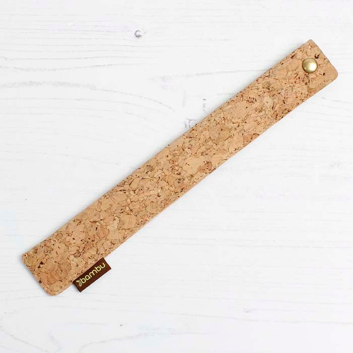 Cork Fabric Straw Sleeve - Green Tulip