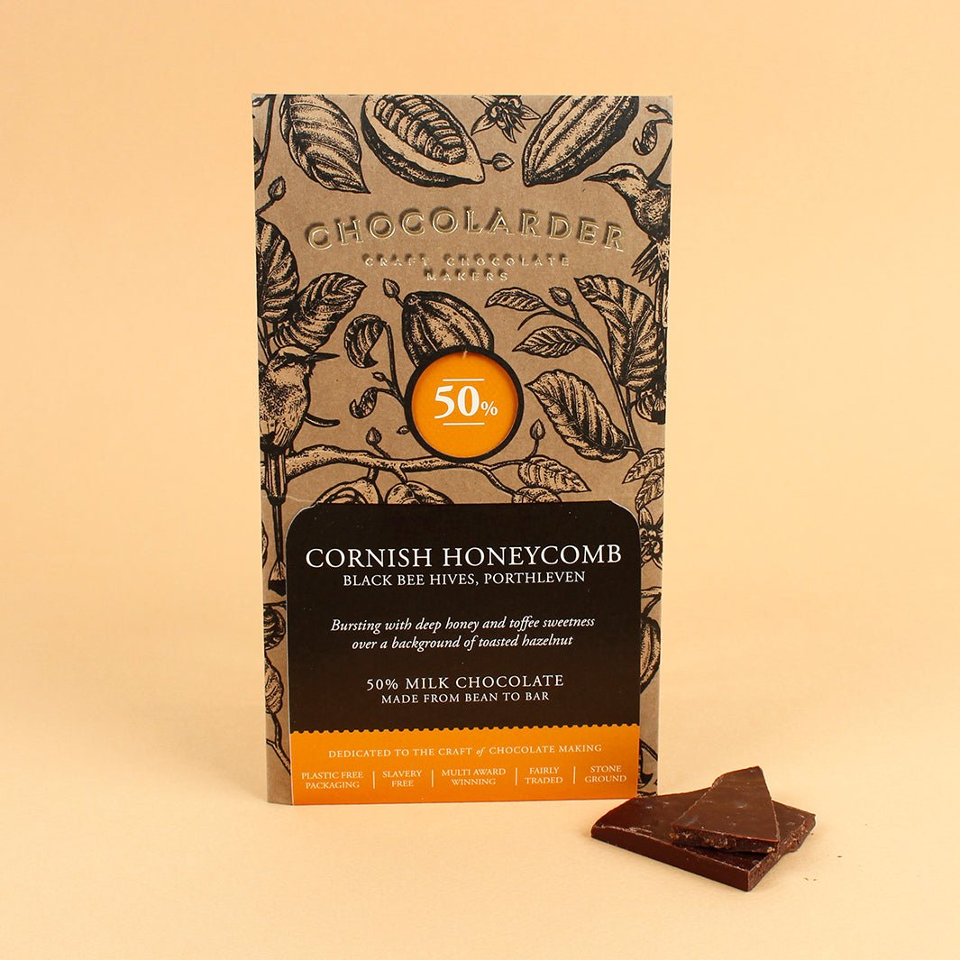 Cornish Honeycomb 50% Milk Chocolate Bar - Green Tulip