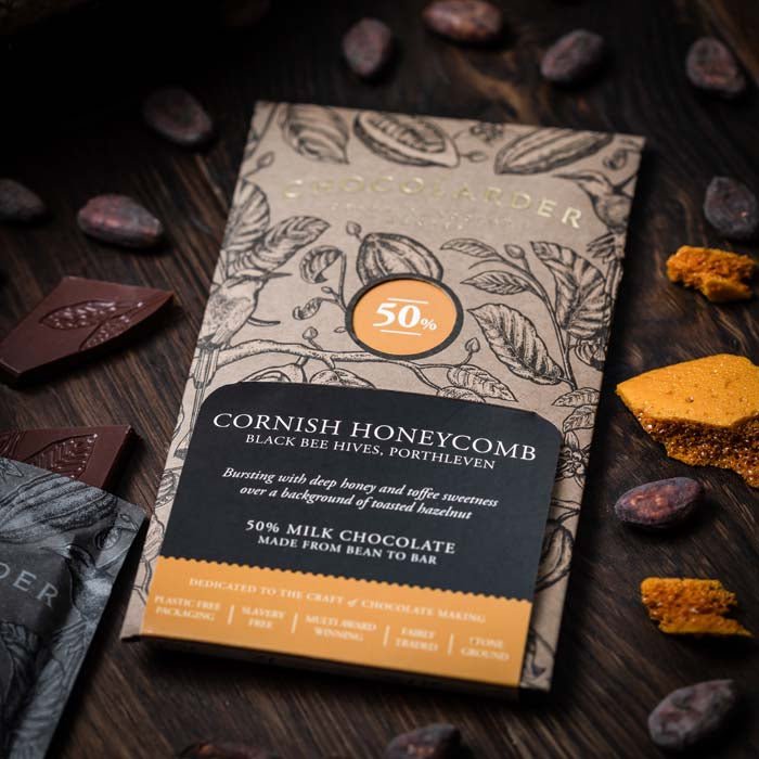 Cornish Honeycomb 50% Milk Chocolate Bar - Green Tulip