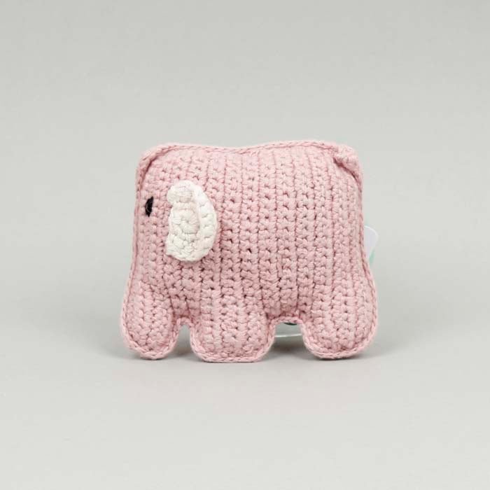 Crochet Elephant Rattle - Green Tulip