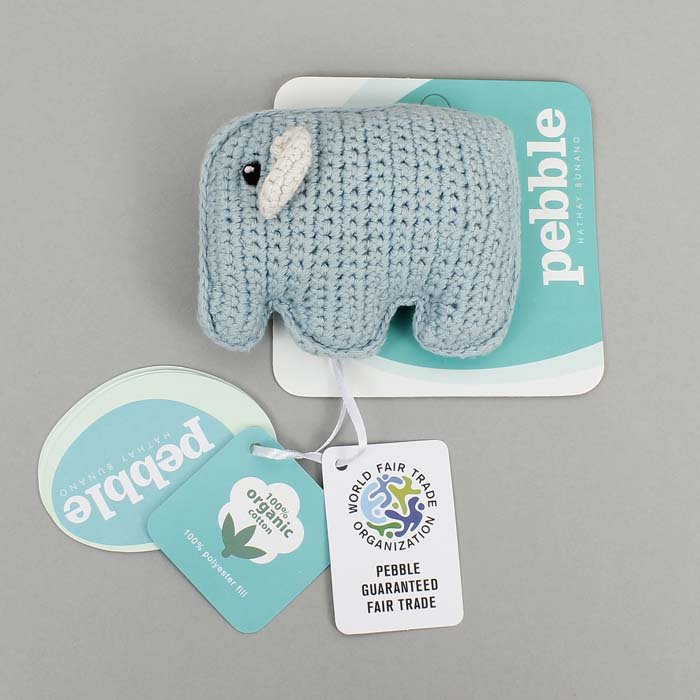 Crochet Elephant Rattle - Green Tulip