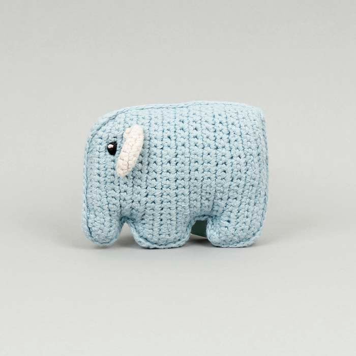 Crochet Elephant Rattle - Green Tulip