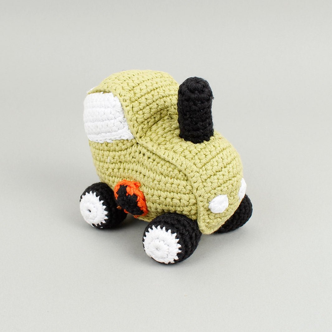 Crochet Vehicle Rattle - Green Tulip