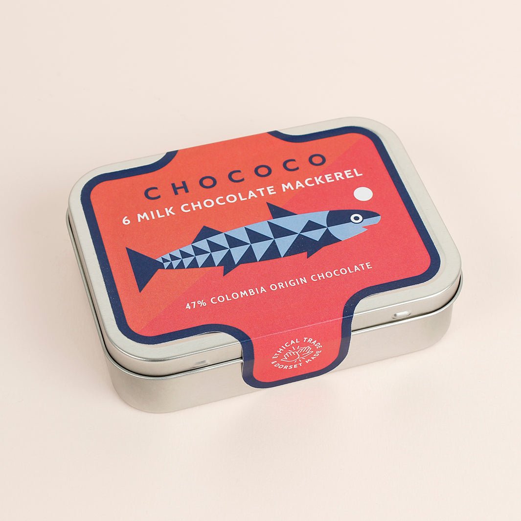 Dorset Mackerel Tin - 47% Colombia Milk Chocolate - Green Tulip