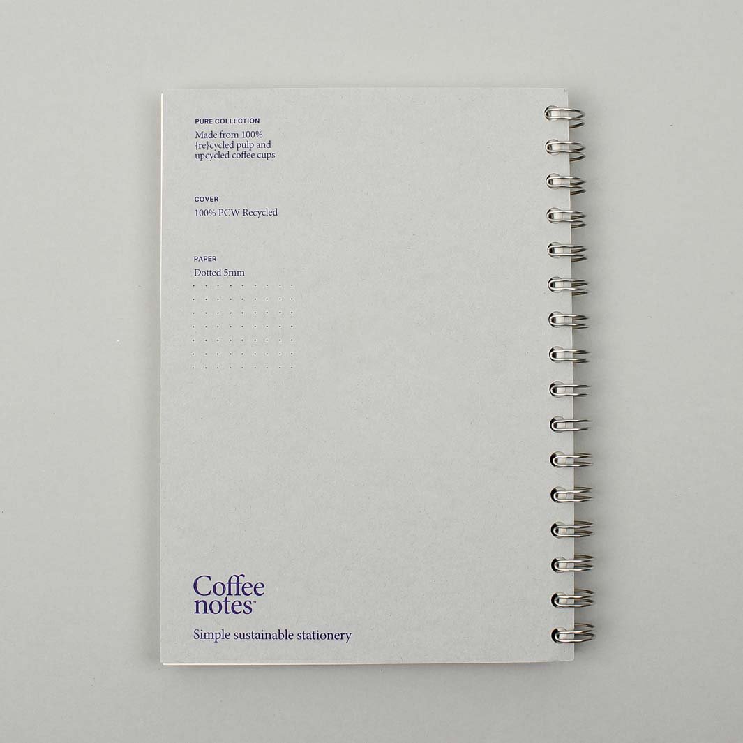 Dotted Wirobound Notebook - Medio (A5) - Grey - Green Tulip