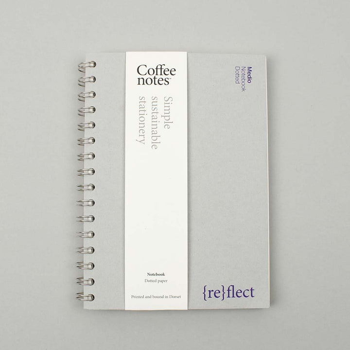 Dotted Wirobound Notebook - Medio (A5) - Grey - Green Tulip