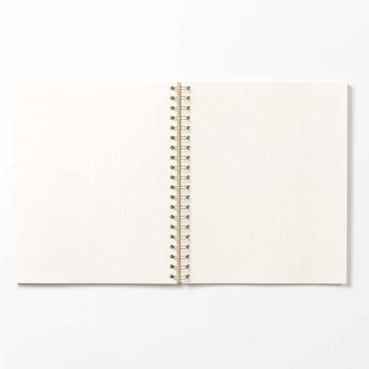 Dotted Wirobound Notebook - Medio (A5) - Grey - Green Tulip