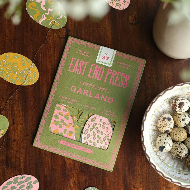 Easter Egg Paper Garland - Green Tulip