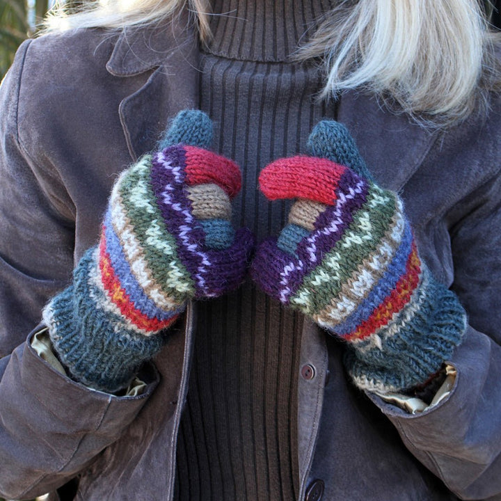 Elveden Stripe Gloves - Green Tulip