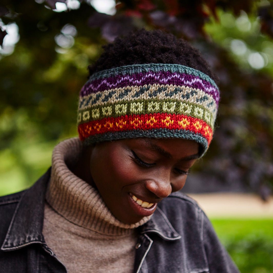 Elveden Stripe Headband - Green Tulip