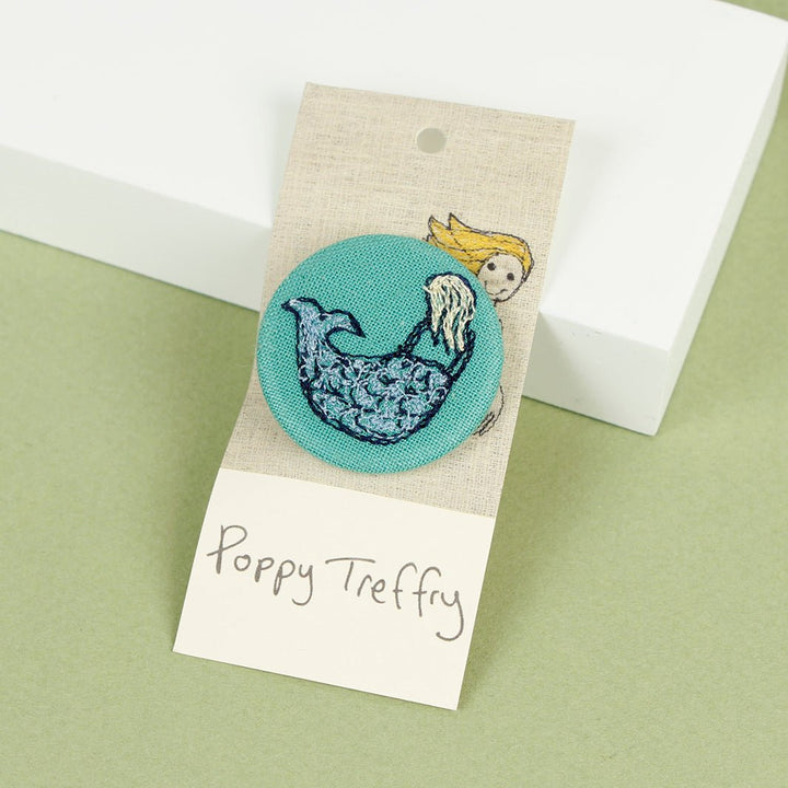 Fabric Pin Badge - Green Tulip