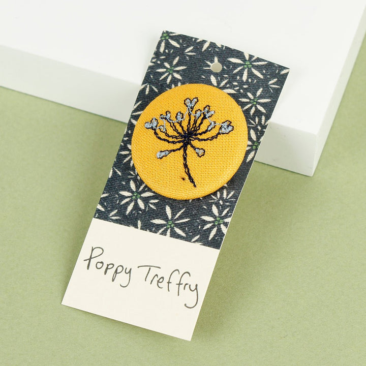 Fabric Pin Badge - Green Tulip