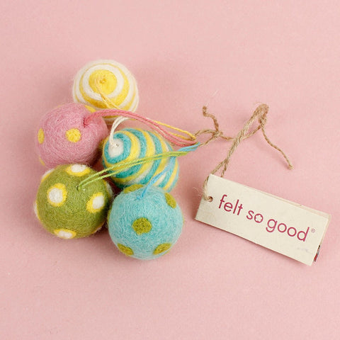 Felt Easter Egg Decorations - Set of 5