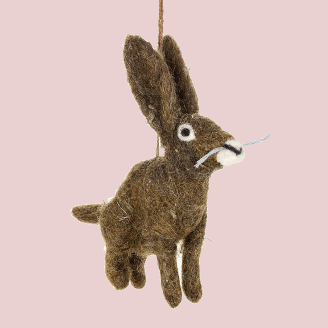 Felt Hanging Herbert Hare - Green Tulip