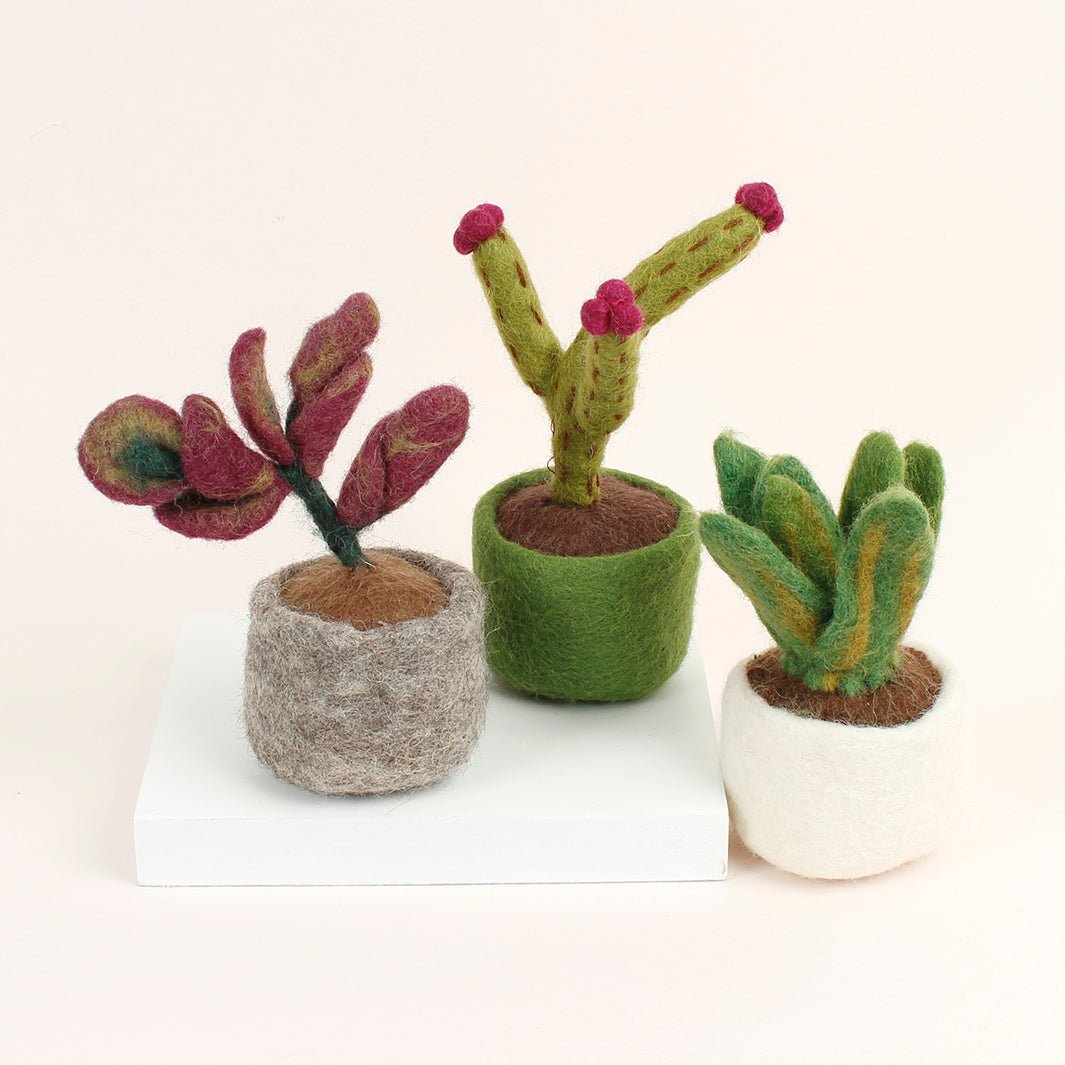 Felt Miniature Pot Plant - Green Tulip