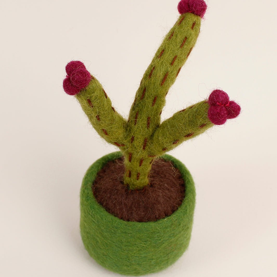 Felt Miniature Pot Plant - Green Tulip